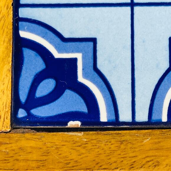 Blue Tile Wood Box - As Is - 7 1/2 x 4 1/8” - Picture 6 of 7